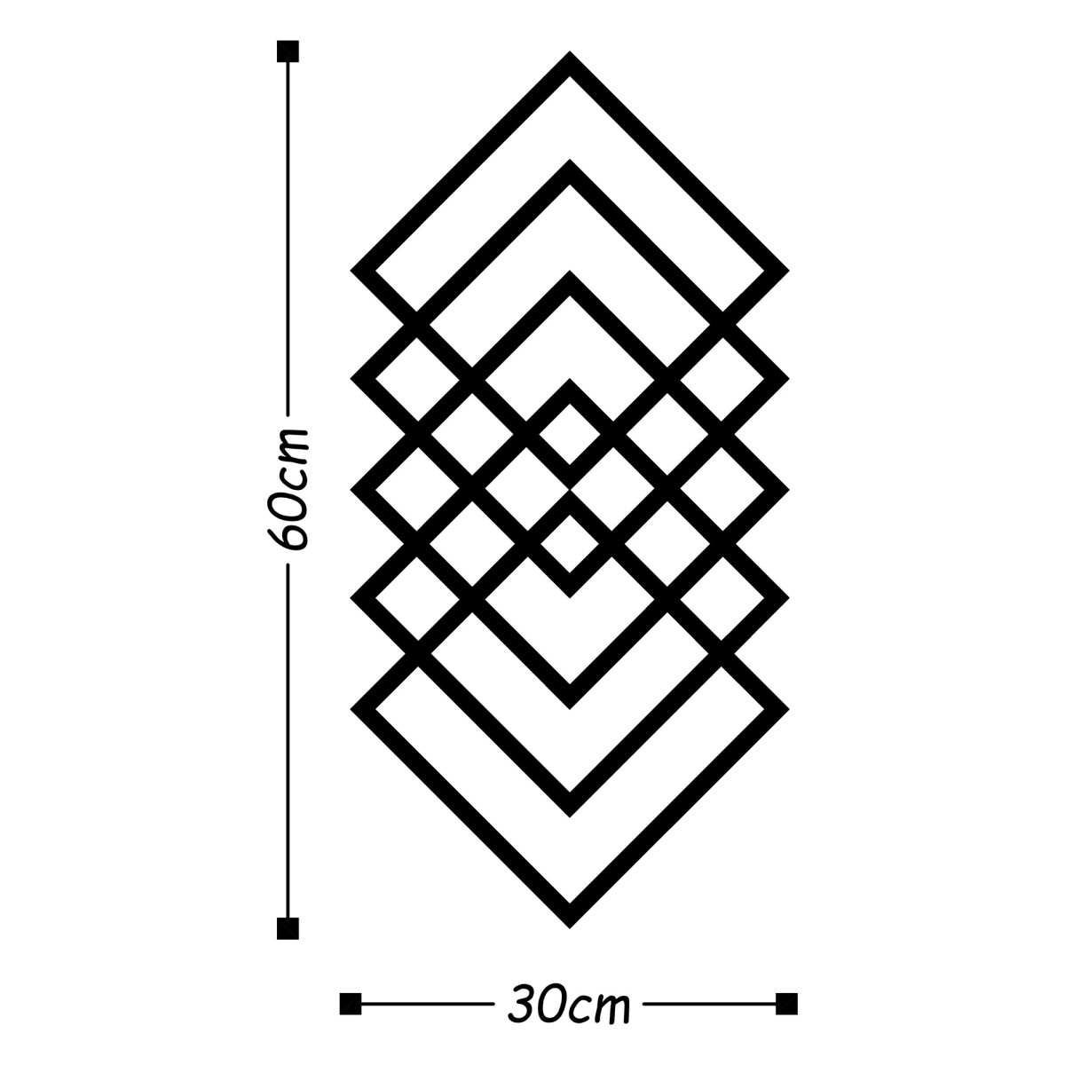 Wallity Nástěnná kovová dekorace GEOMETRY černá