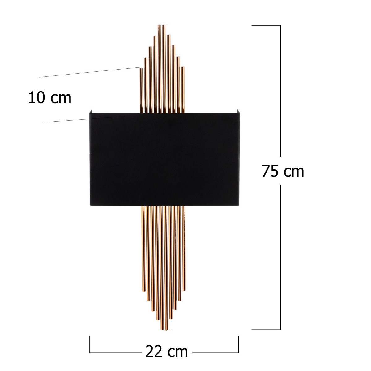 Opviq Nástěnná lampa Miko II černá/měděná