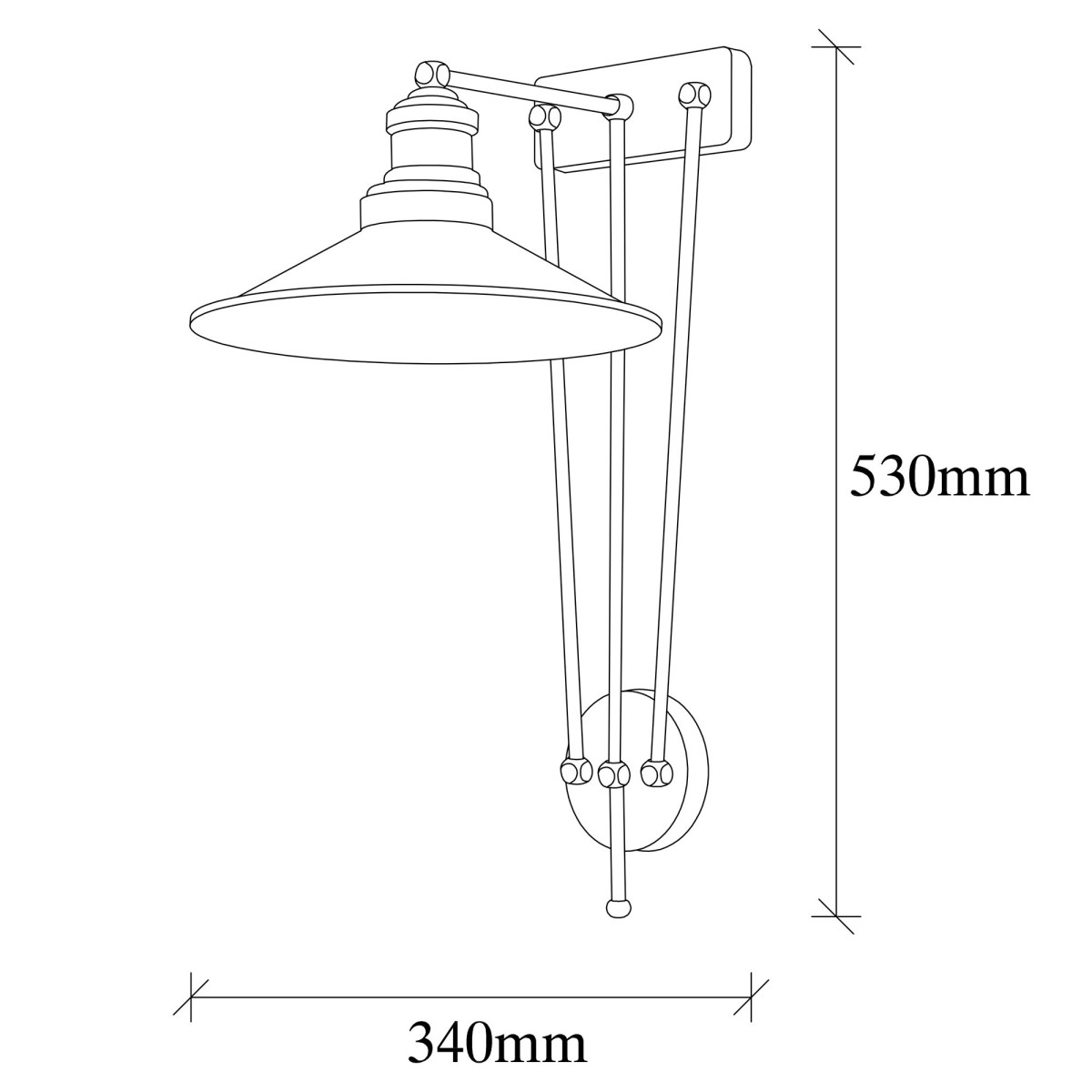 Opviq Nástěnná lampa Saglam IV černá/zlatá