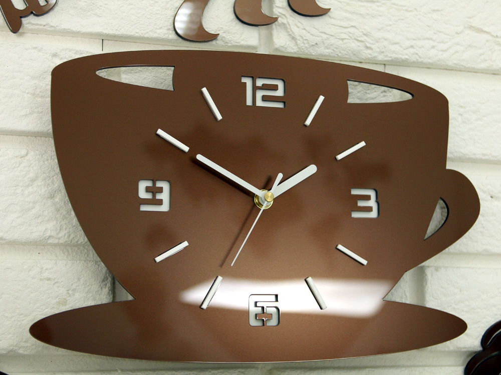 ModernClock Nástěnné hodiny Coffe měděné