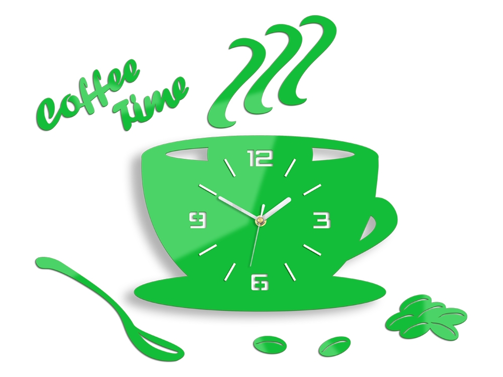 ModernClock Nástěnné hodiny Coffee zelené