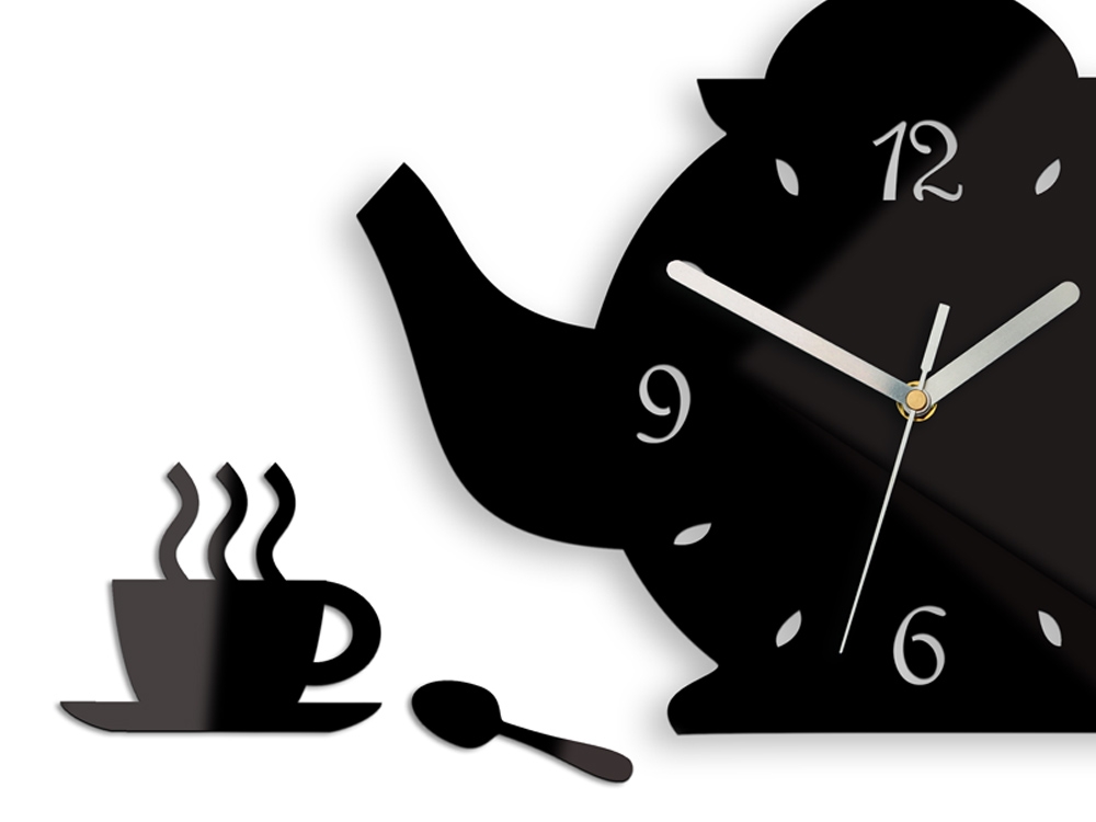 ModernClock Nástěnné hodiny Kettle černé