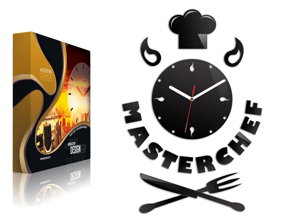 ModernClock Nástěnné hodiny Master Chef černé