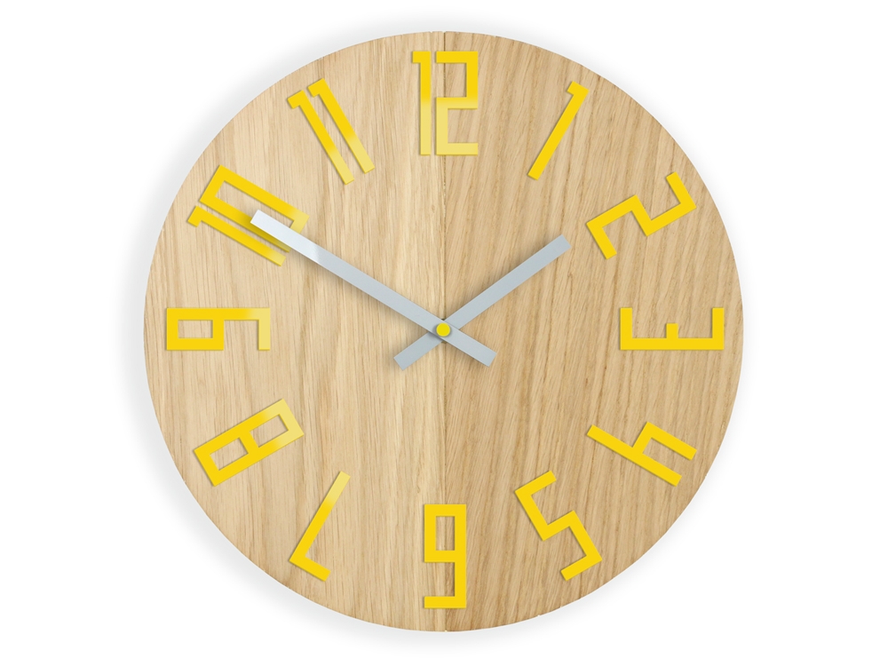 ModernClock Nástěnné hodiny Wood hnědo-žluté