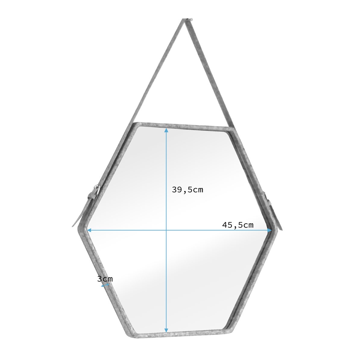 HOMEDE Nástěnné zrcadlo Ebi I přírodní, velikost 45,5x39,5x3