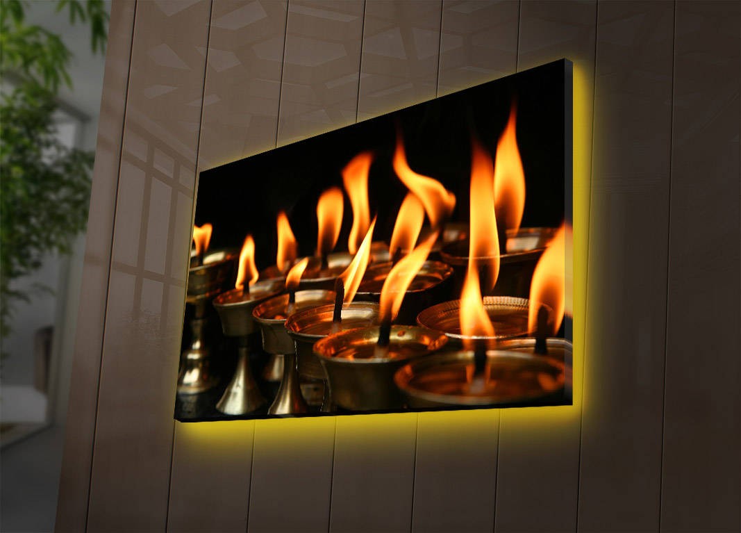 Wallity Obraz s LED osvětlením SVIT SVÍČEK 24 45 x 70 cm