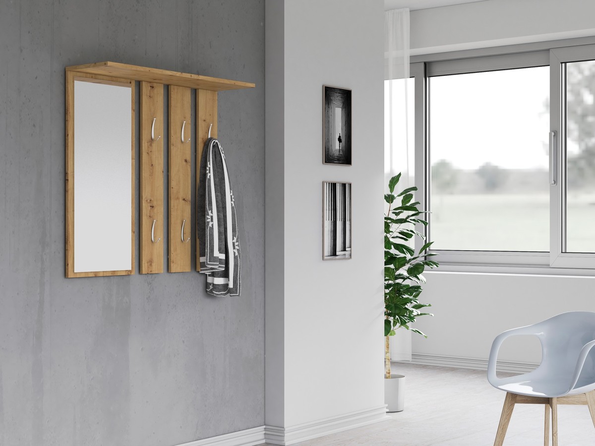 TP Living Předsíňová věšáková stěna Hanger hnědá