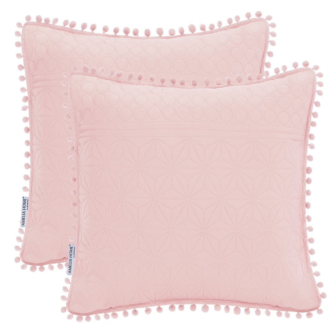 Povlaky na polštáře AmeliaHome Meadore pudrově růžové, velikost 45x45*2