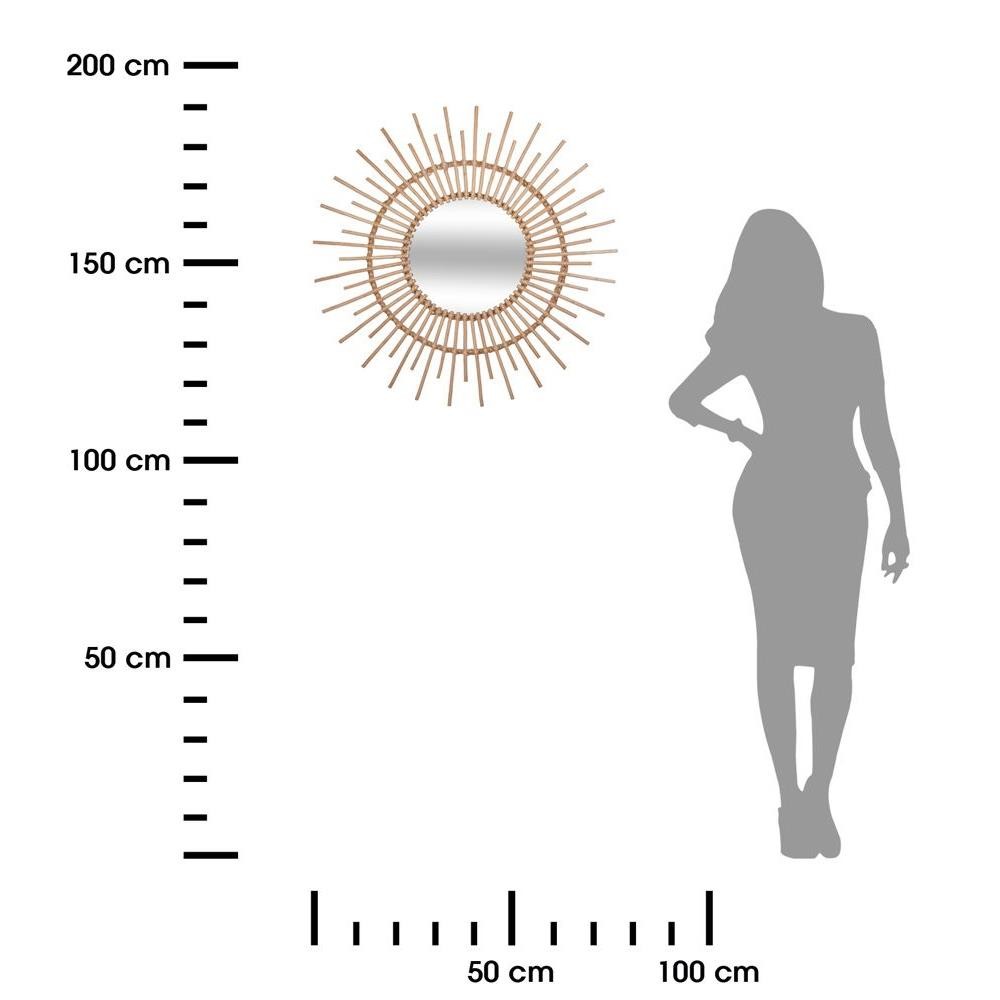 DekorStyle Proutěné nástěnné zrcadlo Slunce 76 cm