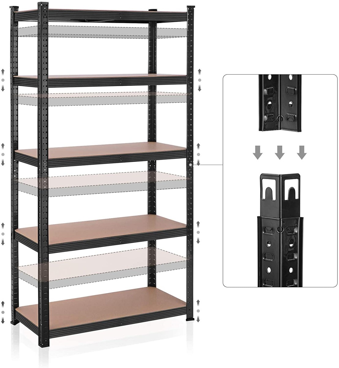 SONGMICS Regál Wera 90x180 cm černý