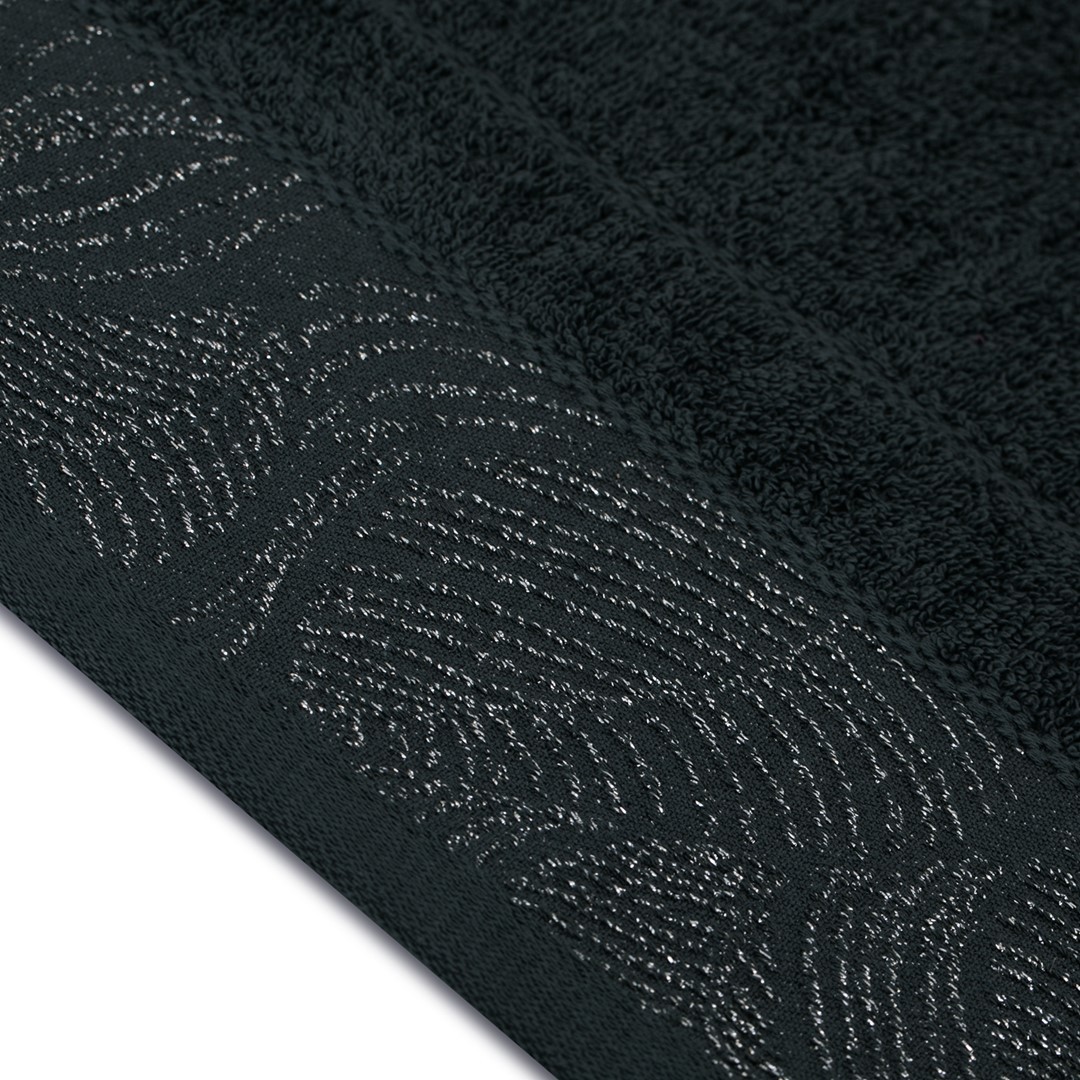 AmeliaHome Sada 3 ks ručníků BELLIS klasický styl černá, velikost 50x90+70x130