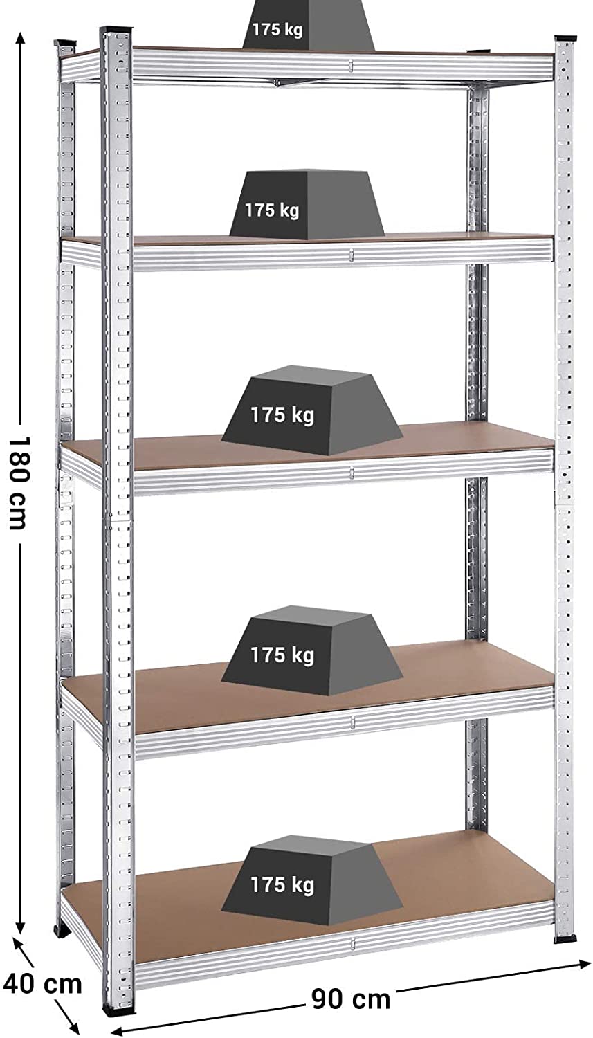 SONGMICS Sada regálů Plutar 2 ks 180 cm hnědá