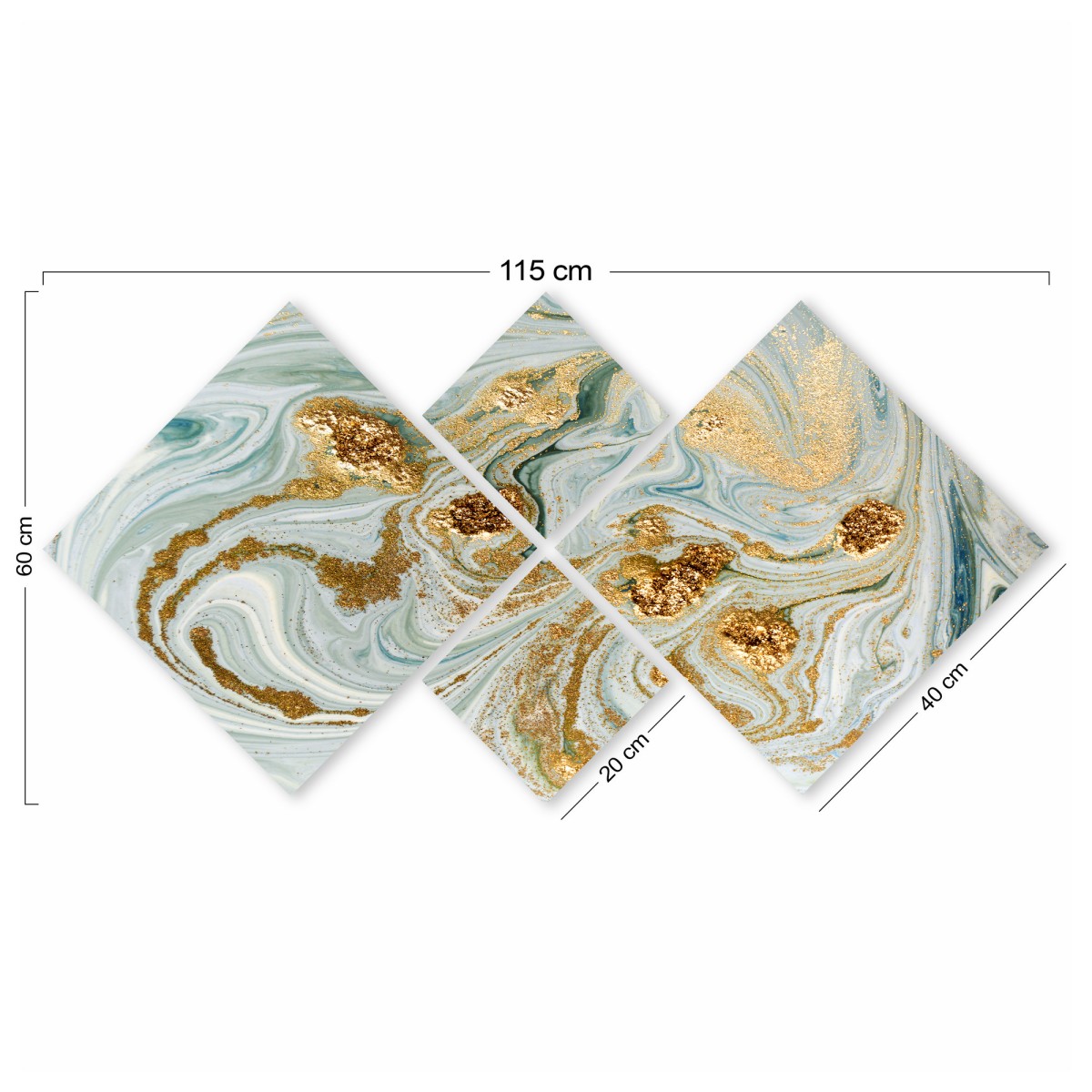 Wallity Sada obrazů GOLDEN GLOW 60 x 115 cm 4 kusy