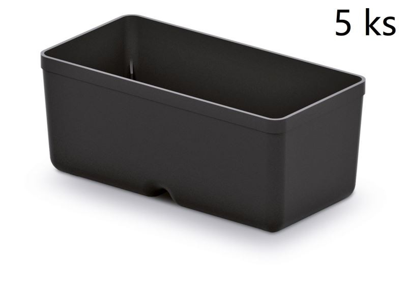 Prosperplast Sada úložných boxů 5 ks UNITEX 11 x 5,5 x 13,2 cm černá