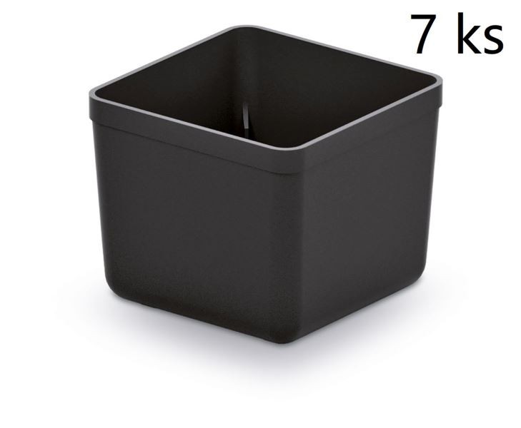 Prosperplast Sada úložných boxů 7 ks UNITEX 5,5 x 5,5 x 16,5 cm černá