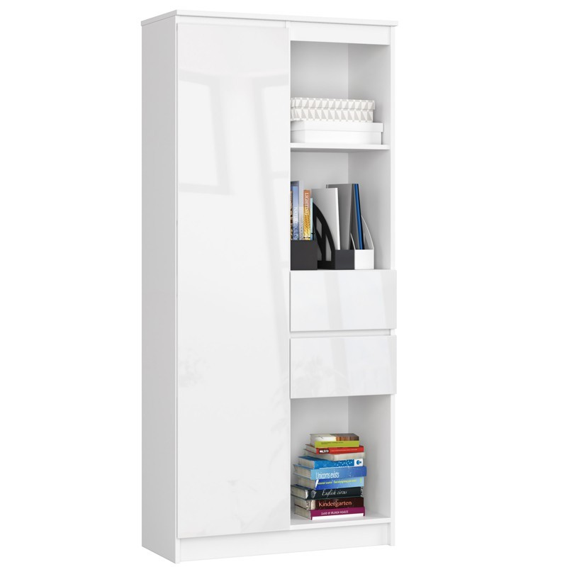 Ak furniture Skříň Rexa II 80 cm bílá lesk