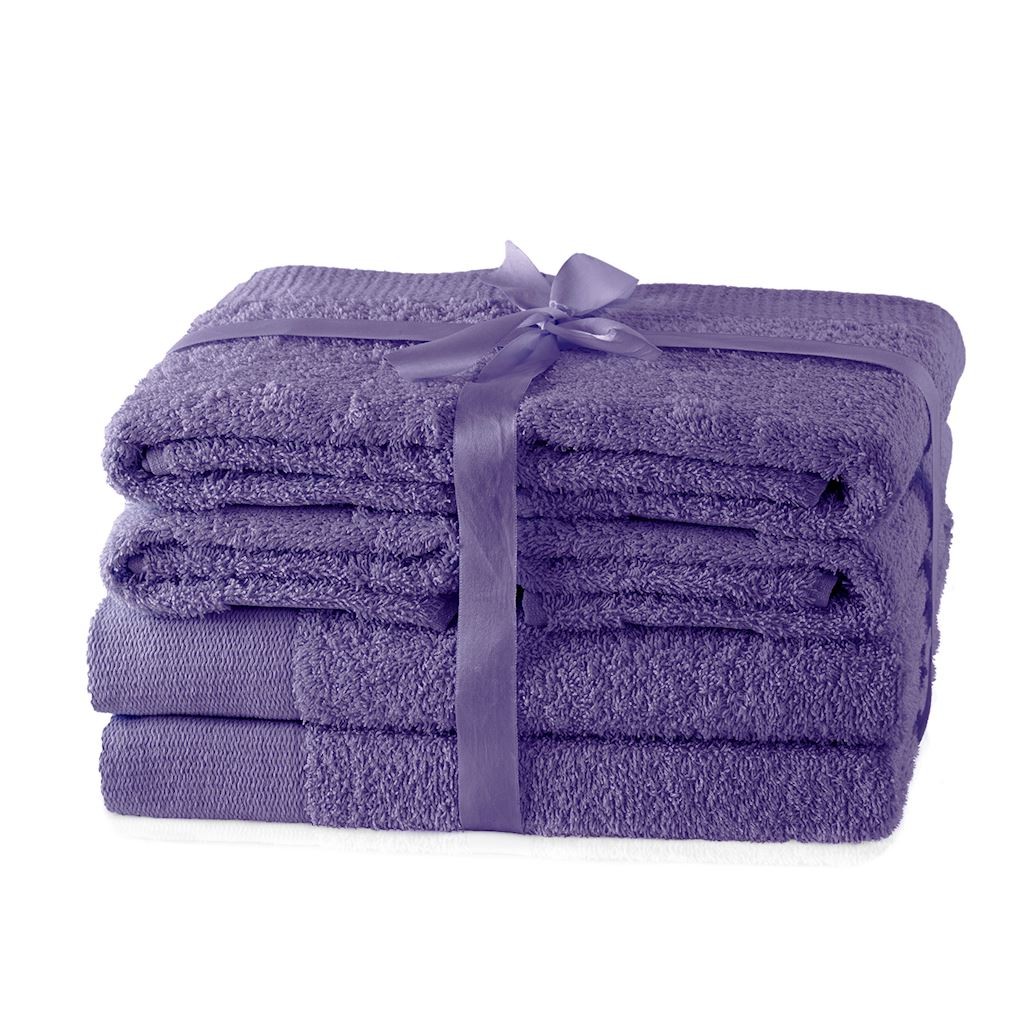 Set ručníků AmeliaHome Amary fialové, velikost 2*70x140+4*50x100