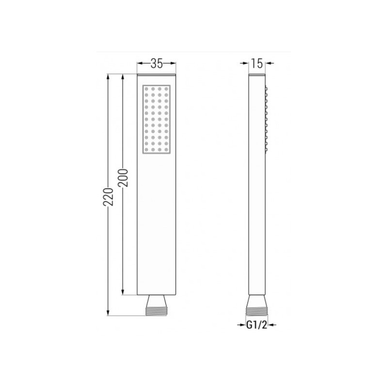 Sprchový set podomítkový MEXEN CUBE DR02 25 cm chrom