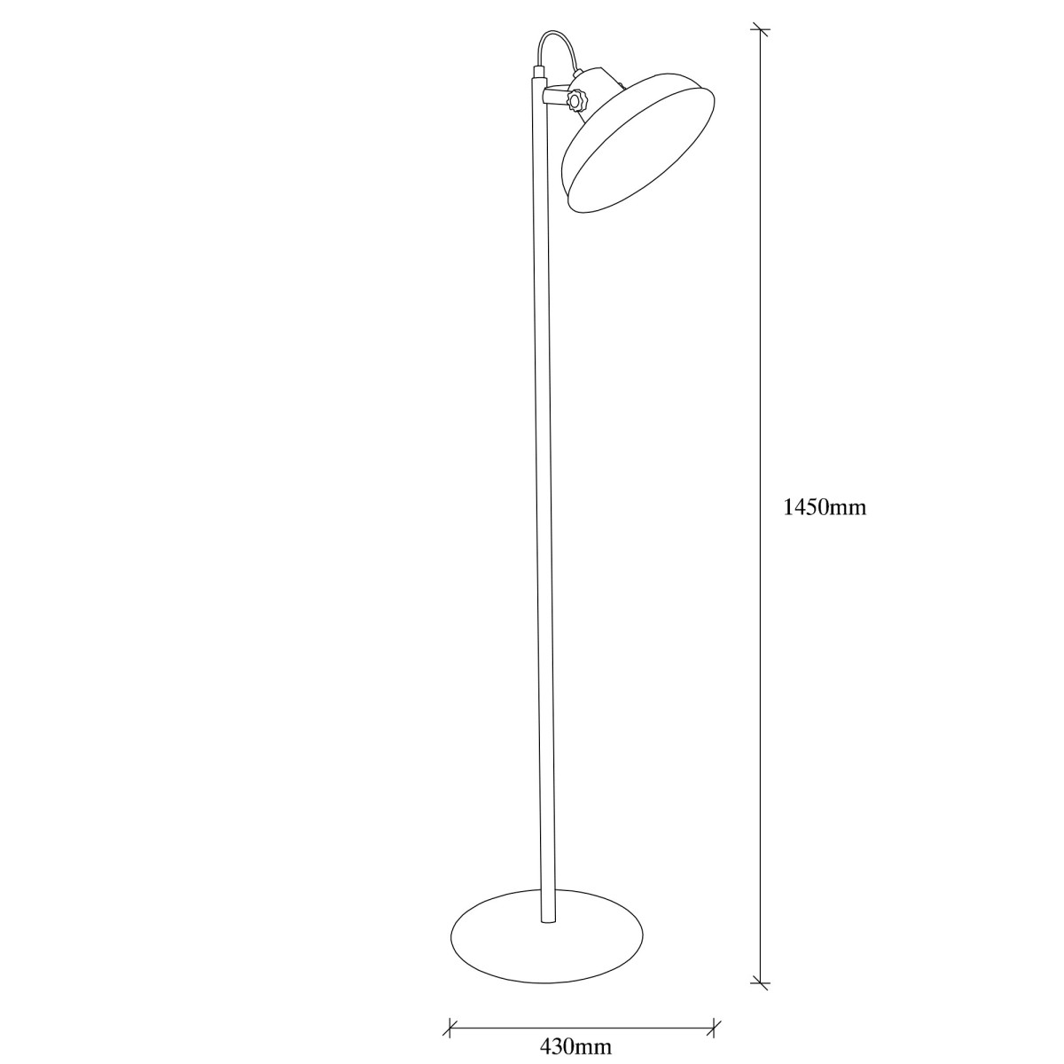 Opviq Stojací lampa Lik III 145 cm černá