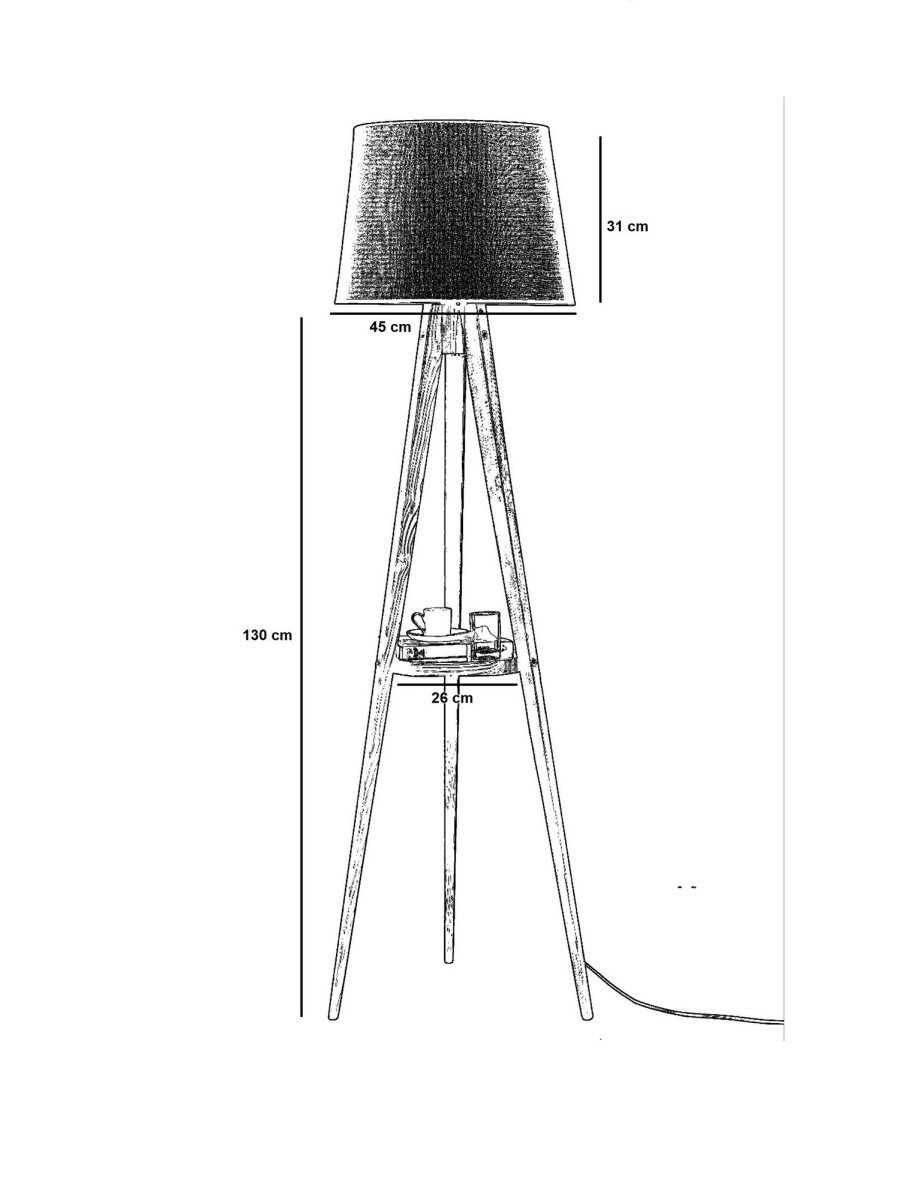 Opviq Stojací lampa Sehbali V 160 cm hnědá/černá