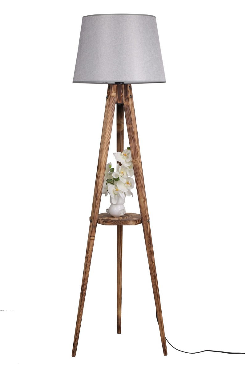 Opviq Stojací lampa Sehbali V 160 cm hnědá/šedá