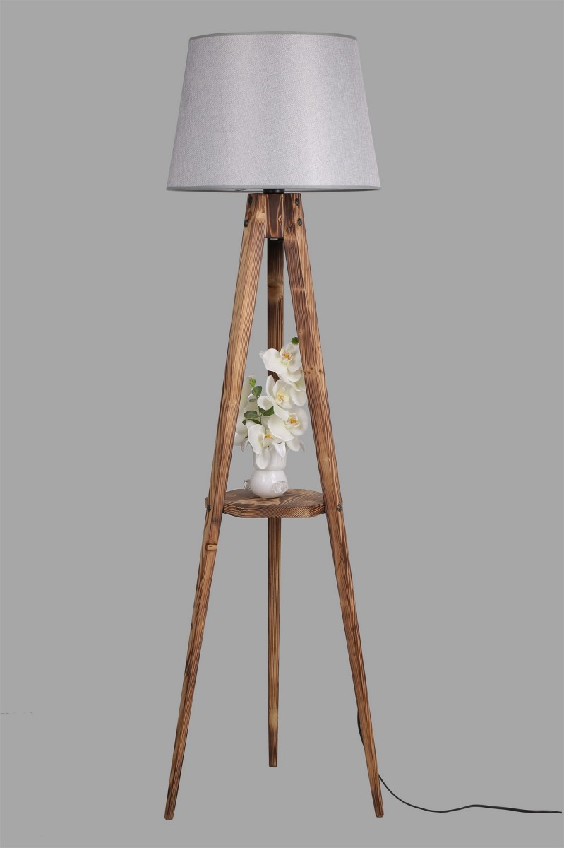 Opviq Stojací lampa Sehbali V 160 cm hnědá/šedá