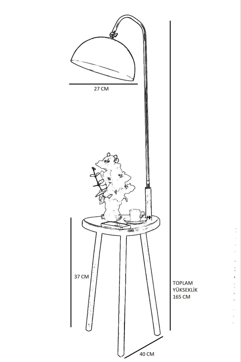 Opviq Stojací lampa Sehbali VI 165 cm hnědá/černá