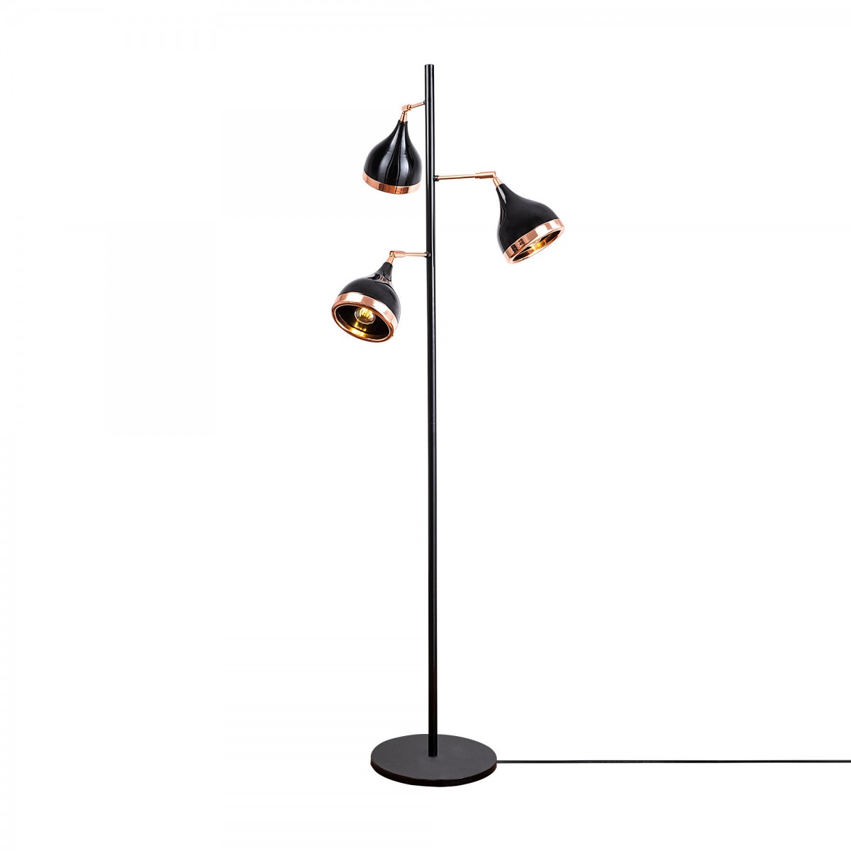 Opviq Stojací lampa Yıldo 163 cm černo-měděná