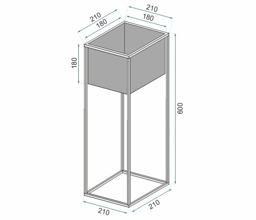 Tutumi Stojan na květiny METALIC matný černý 60 cm