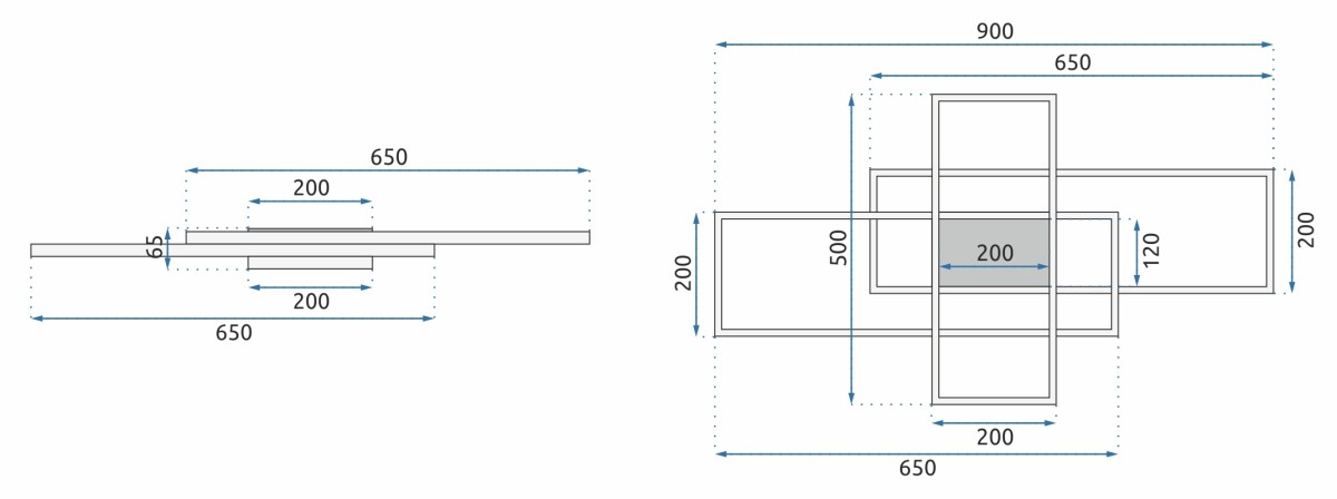 TooLight Stropní svítidlo LED Rectangle + ovladač bílé