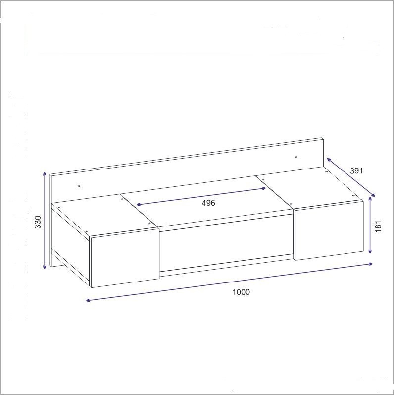 Kalune Design Toaletní stolek ZAKKUM 100 cm antracitový