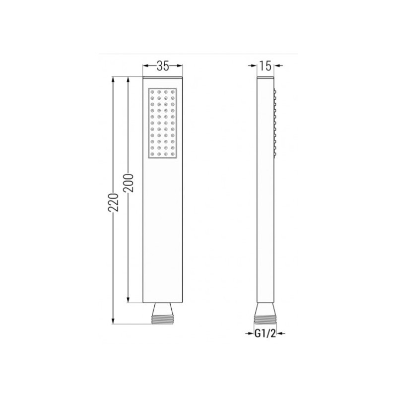 Univerzální sprchový set podomítkový MEXEN CUBE DR02 30 cm černý