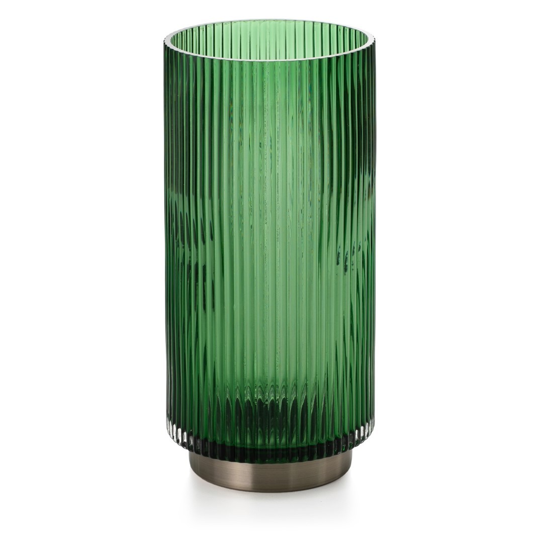 Váza AmeliaHome GALLO 25,5 cm lahvově zelená, velikost 12x12x25.5cm