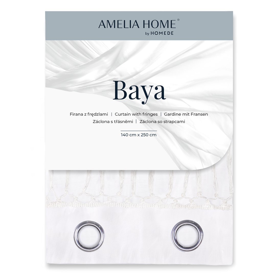 Záclona AmeliaHome Baya bílá, velikost 140x250