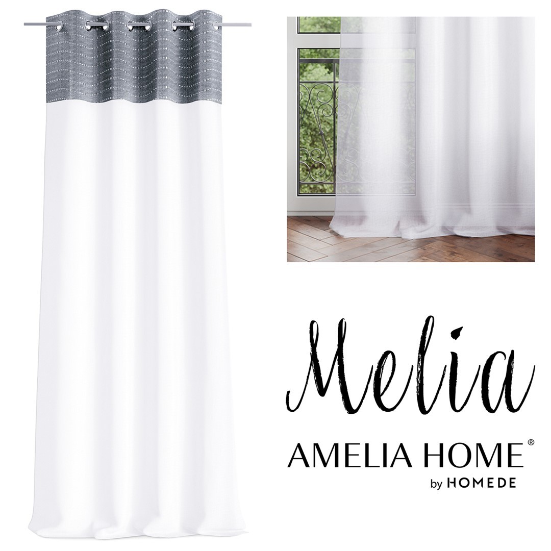 Záclona AmeliaHome Melia I bílá, velikost 140x270