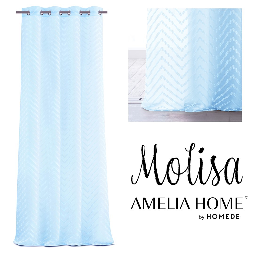 Záclona AmeliaHome Molisa II světle modrá, velikost 140x270