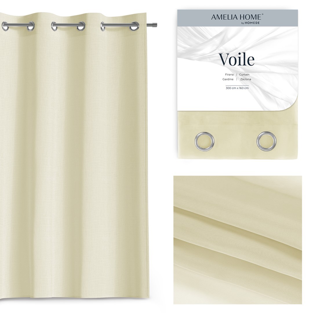 Záclona AmeliaHome Voile IV ecru, velikost 300x160