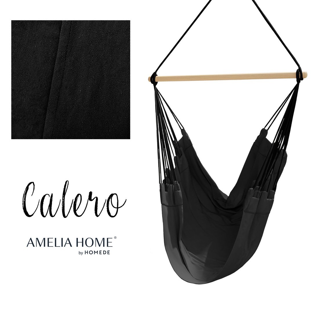 AmeliaHome Závěsné houpací křeslo Calero černé, velikost 100x130