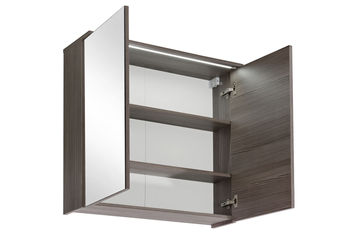 Comad Závěsná koupelnová skříňka se zrcadlem a s LED osvětlením Cosmo 2 841 2D avola