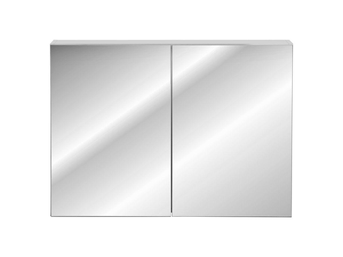 Comad Závěsná koupelnová skříňka se zrcadlem Leonardo 84-90-B 2D bílá