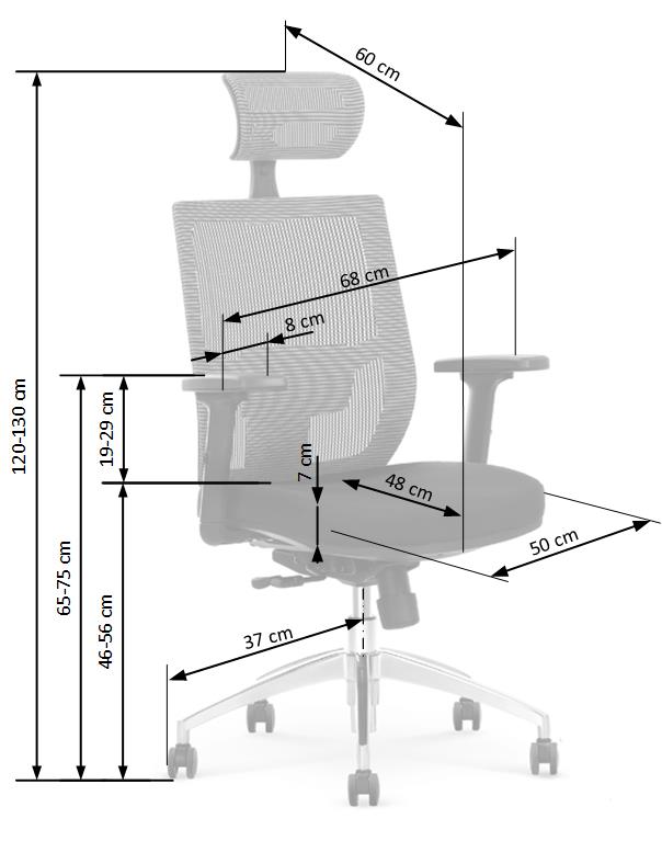 Kancelářská ergonomická židle ADMIRAL — černá / šedá