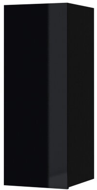 Závěsná skříňka HEMI 08 L/P černá / černé sklo