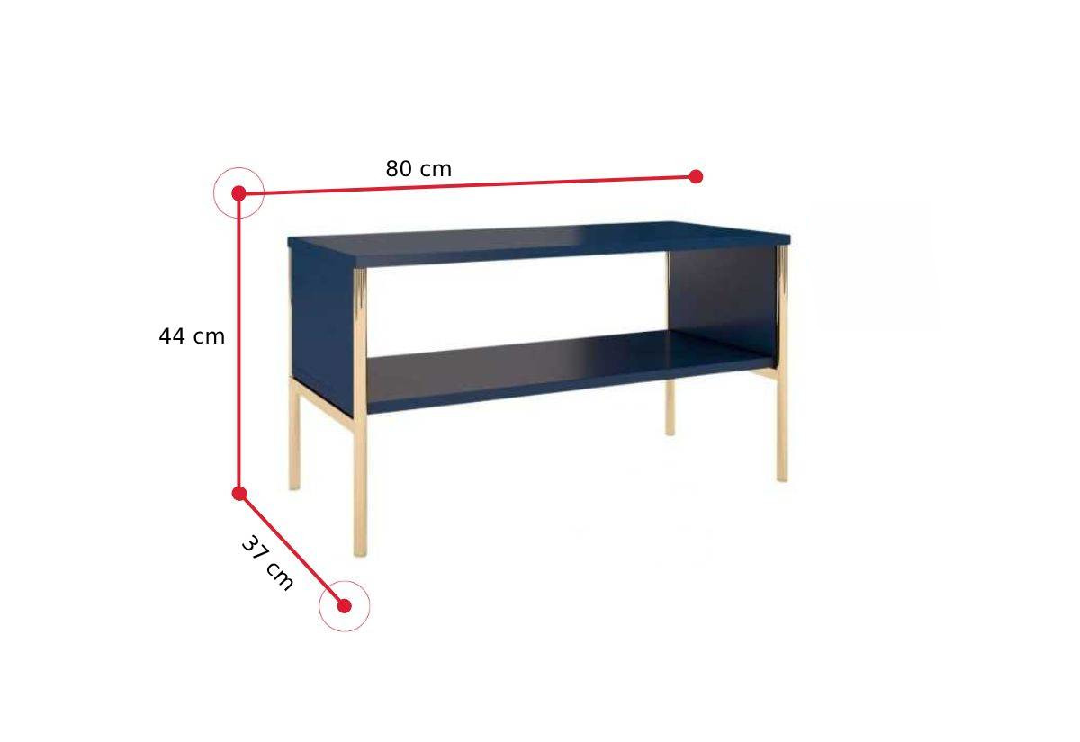 Expedo Konferenční stolek STEP, 80x44x37, modrá/zlatá