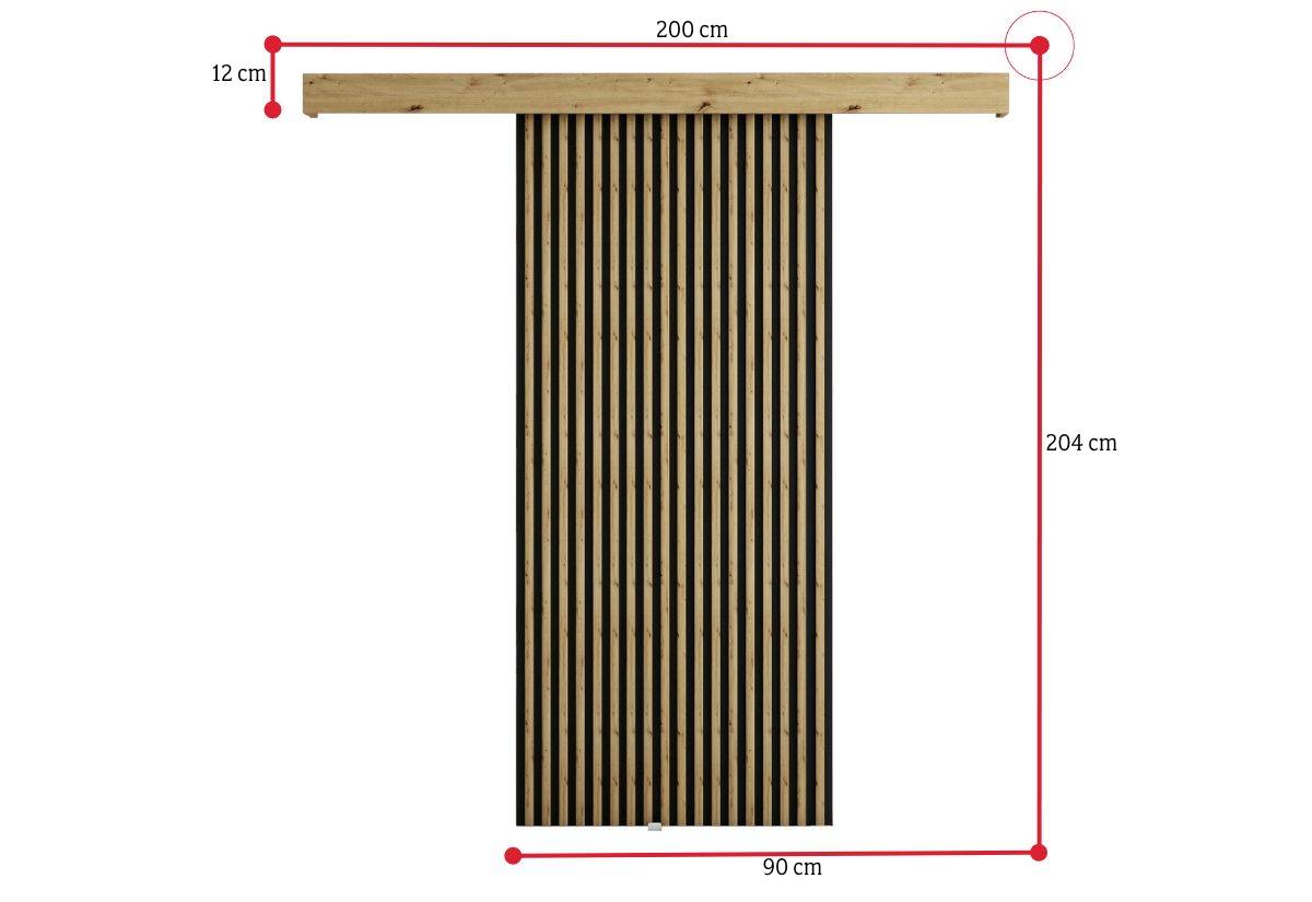 Expedo Posuvné dveře RODEN, 90x204, dub artisan/černá