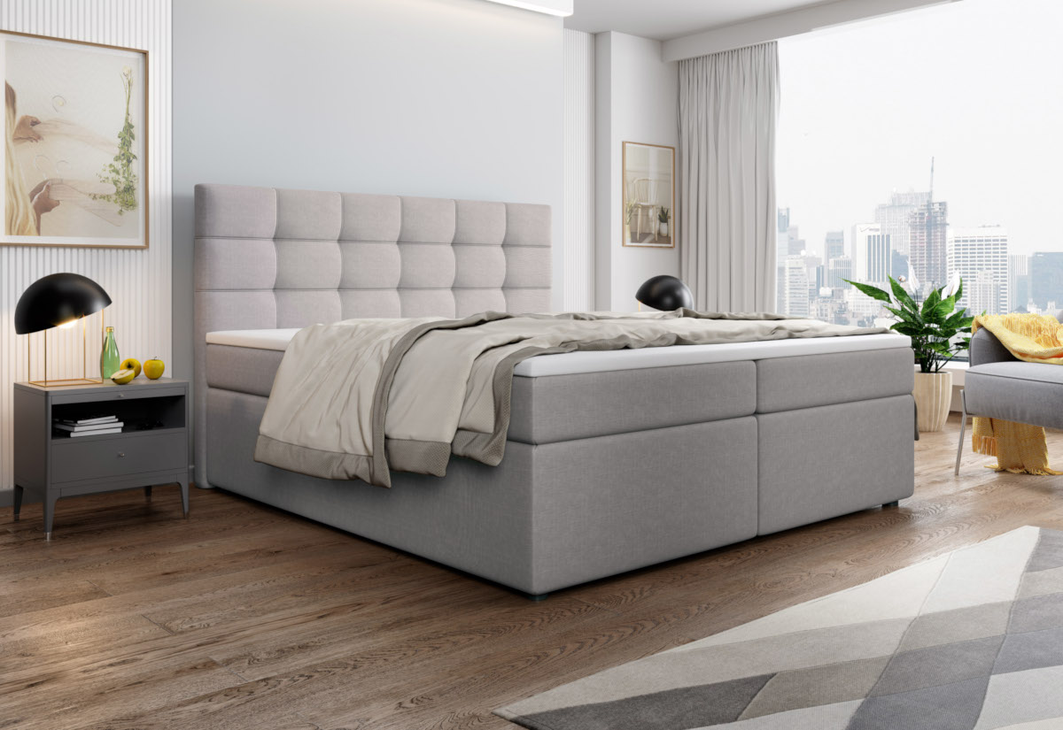 Expedo Čalouněná postel boxspring SALMA + topper, 180x200, inari 87