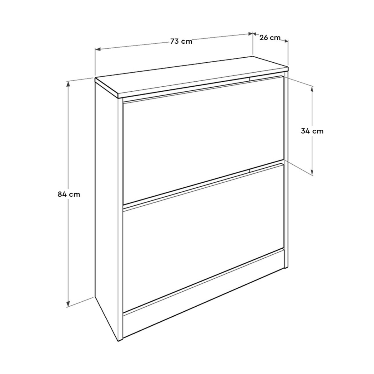 Hanah Home Botník Choros 73x84 cm bílý