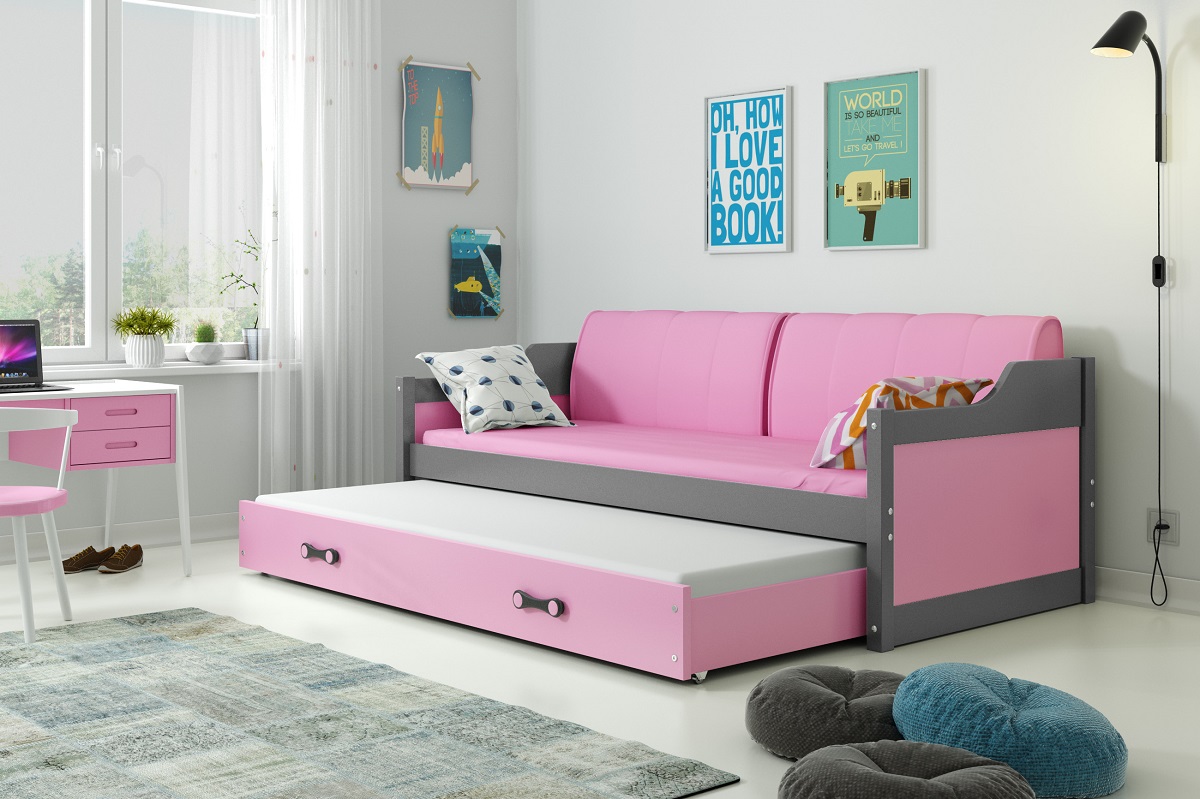 BMS Dětská postel s přistýlkou DAWID | šedá 80 x 190 cm Barva: Šedá
