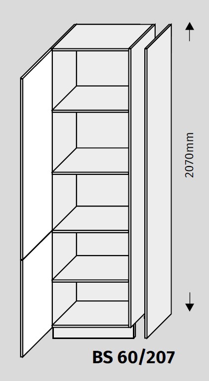 ArtExt Double system BS 60/207 ke kuchyňským linkám Barva korpusu: Dub artisan