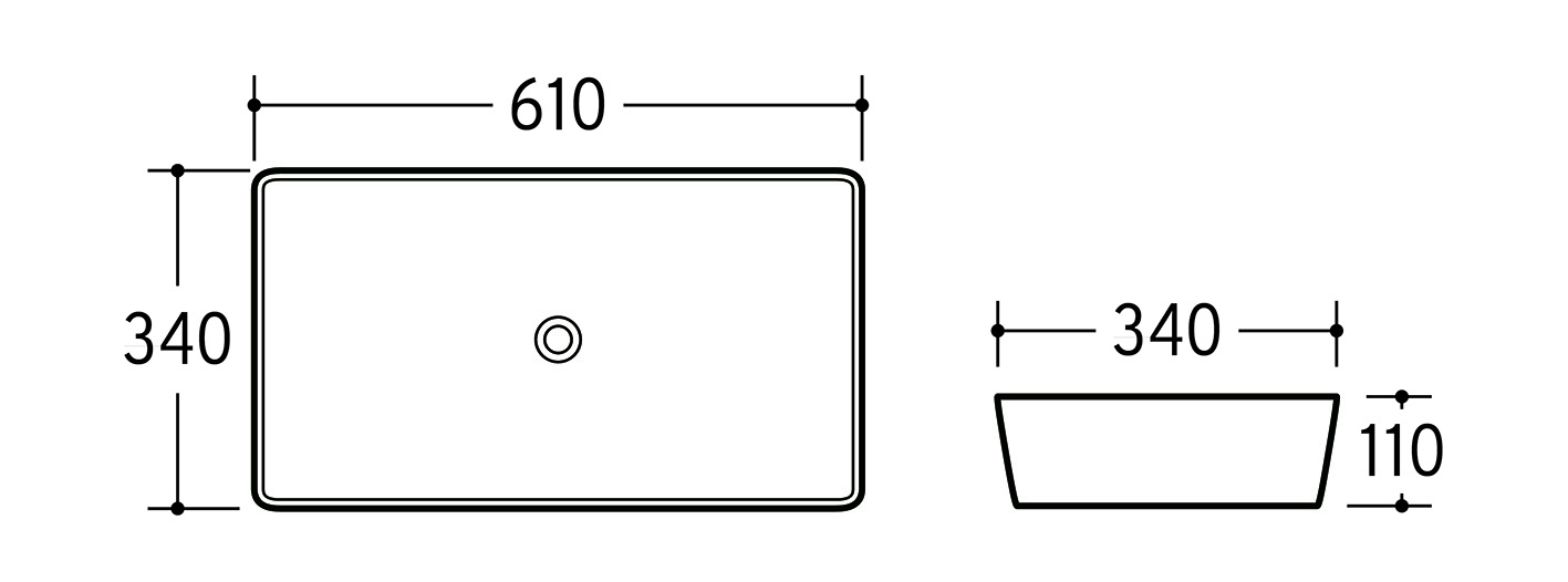 ArtCom Keramické umyvadlo UM-6275 SLIM 2 | bílá 60 cm