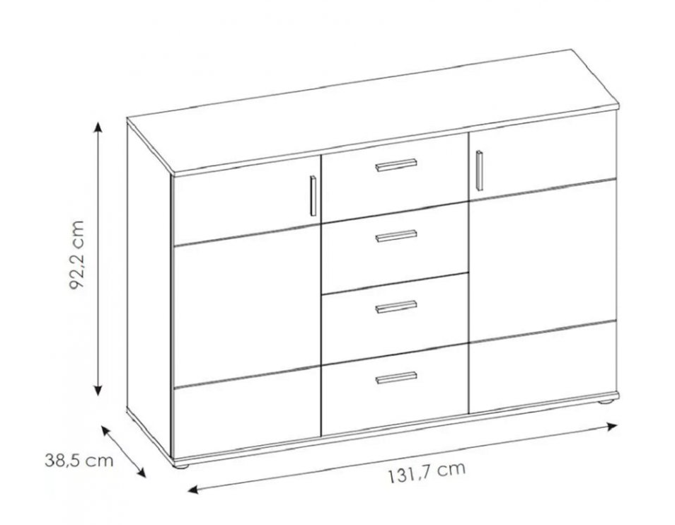 ArtExt Komoda JONAS JOK03 Barva: craft bílý